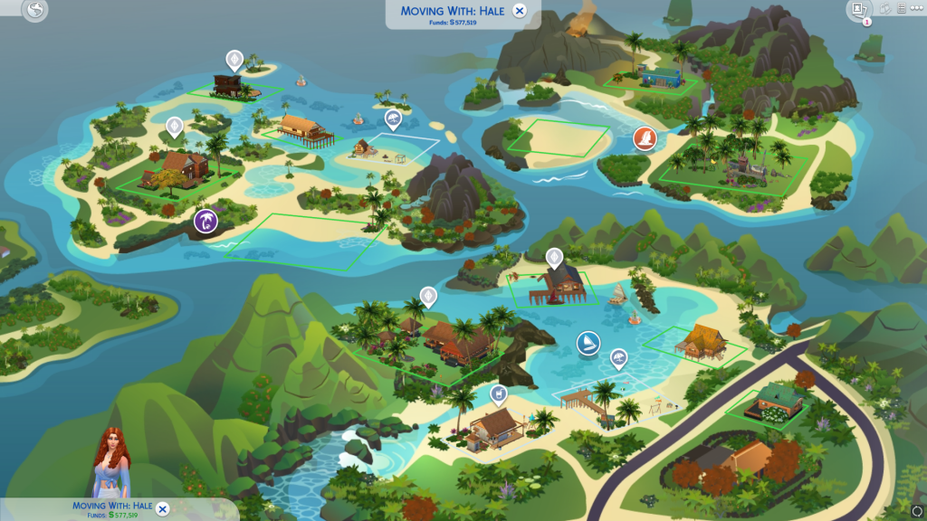 The Sims 4: Island Living town view