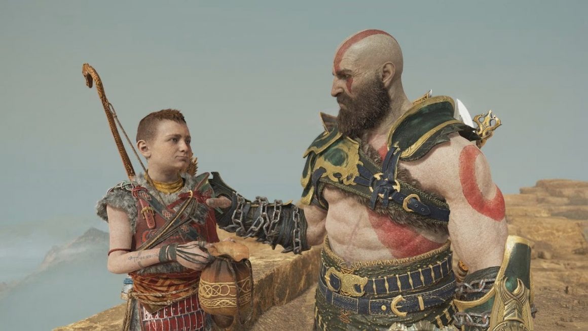 Kratos and son in God of War
