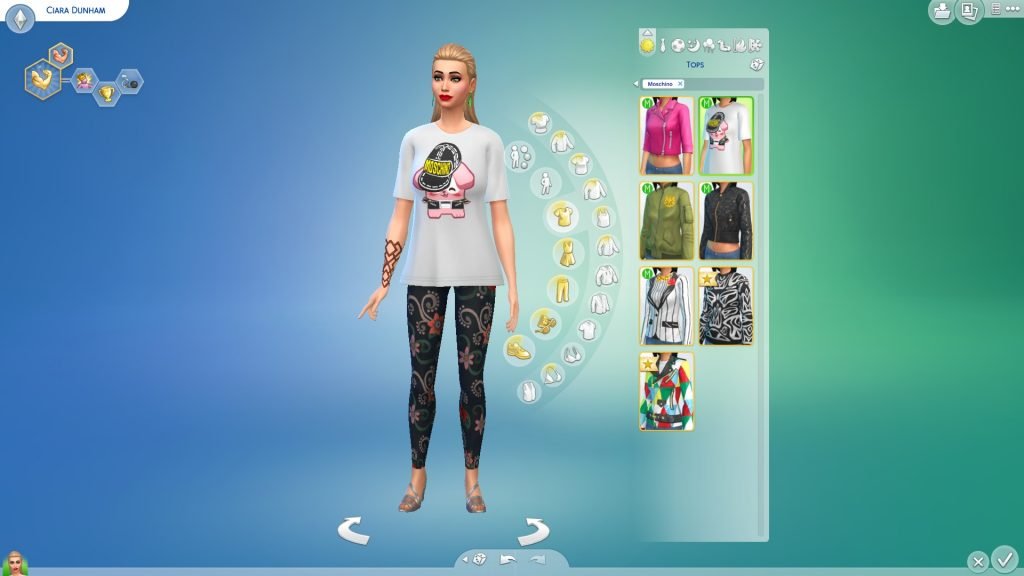 Create A Sim Items in The Sims 4 Moschino Stuff 