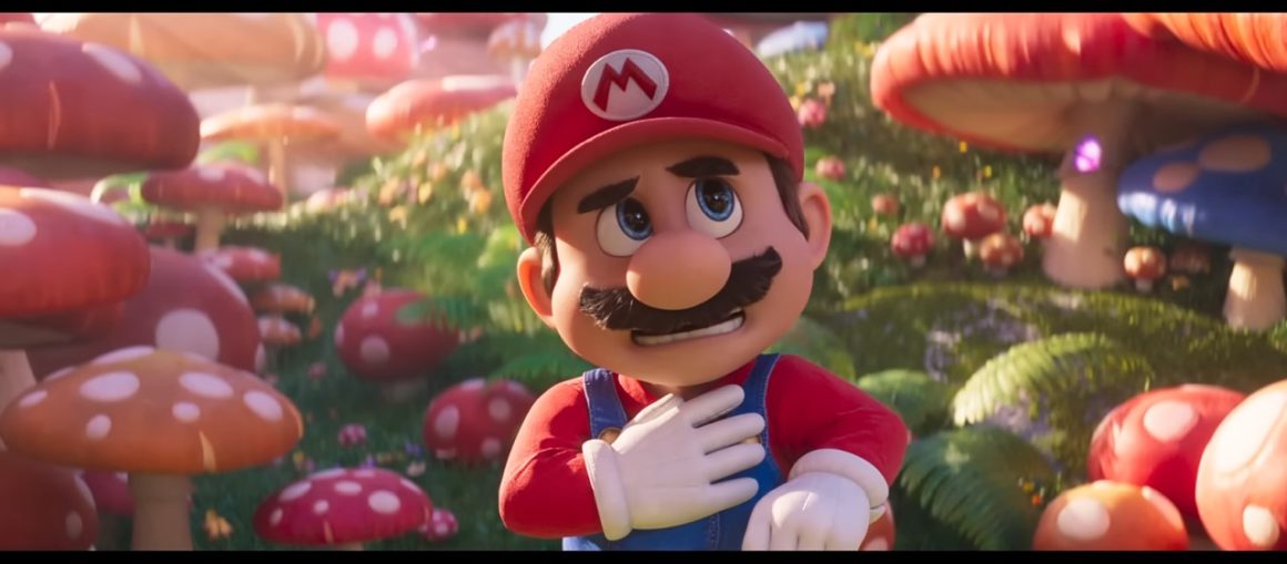 Mario arrives in the Mushroom Kingdom in The Super Mario Bros Movie