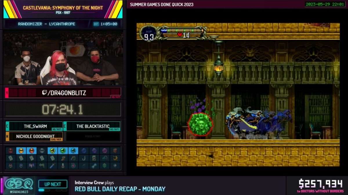 Castlevania Symphony of the Night speedrun at SGDQ 2023
