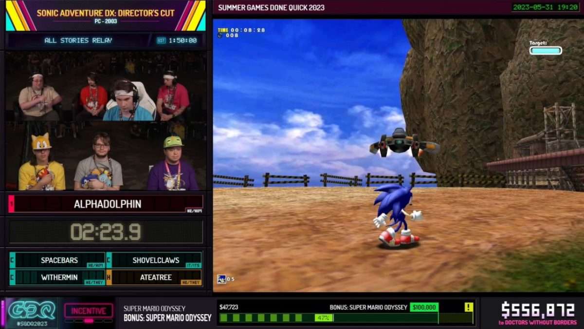 Sonic Adventure DX speedrun at SGDQ 2023