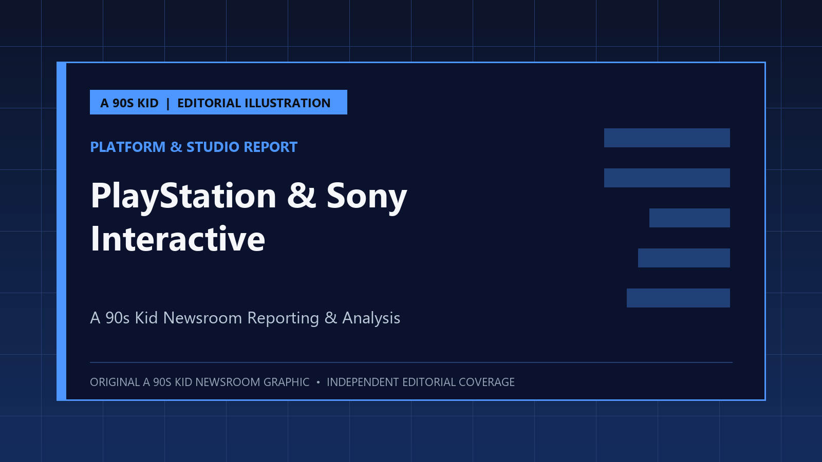 A 90s Kid original editorial illustration for PlayStation & Sony Interactive (Platform & Studio Report)